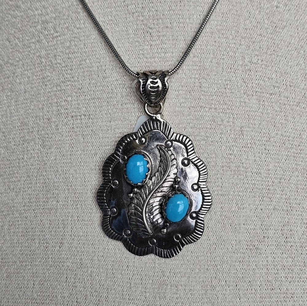 Native American Style Sleeping Beauty Necklace in Sterling Silver NWT! - Picture 4 of 5